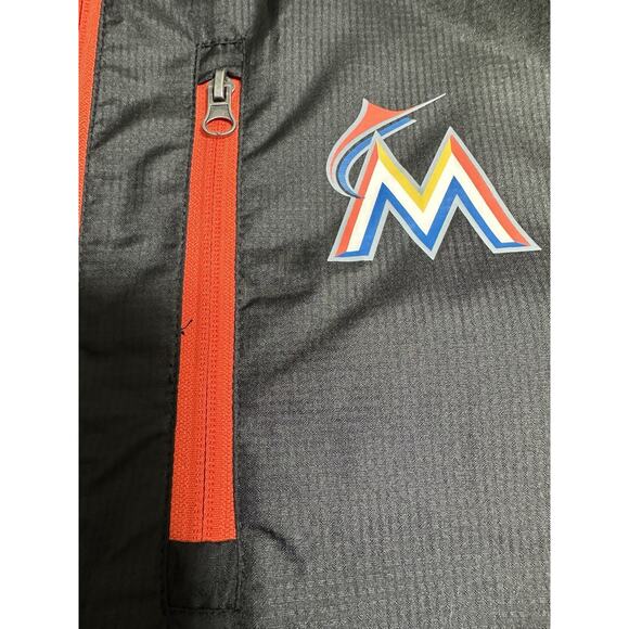 GIII Carl Banks MLB Miami Marlins Baseball Jacket Windbreaker Black Orange Large - Picture 10 of 11